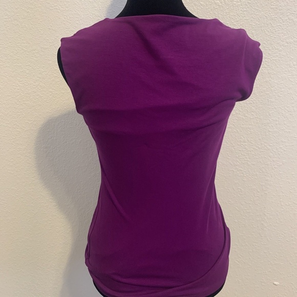 White House Black Market Purple Draped Waist Tank Top Women's Size XXS - Picture 3 of 12